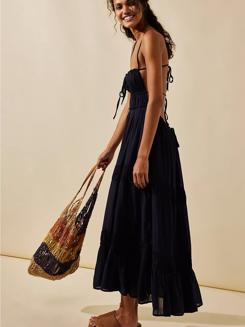 Free People Taking Sides Maxi in Black